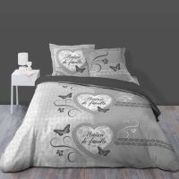 Sengetøj med skrift til dobbeltdyne Maison de familie