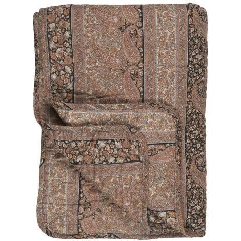 plaid paisley i brune og rust farver 130x180