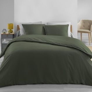 Sengesæt grønt med blonde 240x220 i lækker bomuld