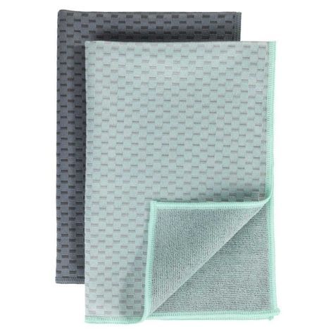Microfiber viskestykker 60x40 2 stk. 1 grøn og 1 grå