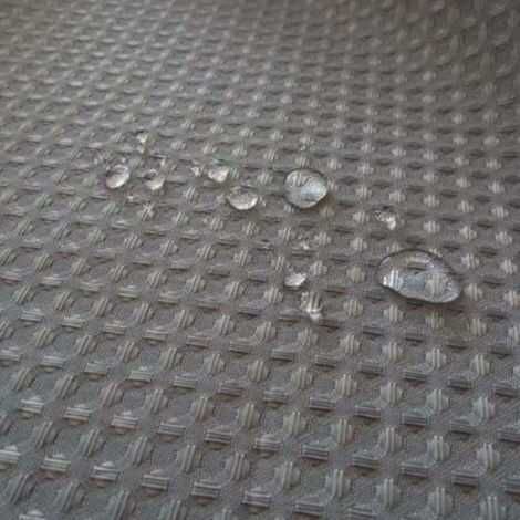 Nærbillede af badeforhæng180x220 grå