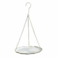 Hænge foderbræt hvid metal som fuglefoderbræt