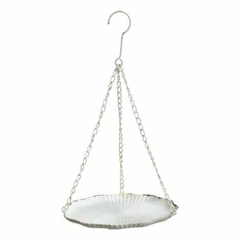 Hænge foderbræt hvid metal som fuglefoderbræt