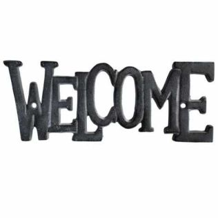 Metal skilt welcome til ophæng på væg