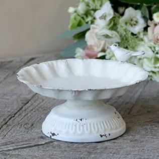 Fuglebad metal på fod til pynt og dekoration