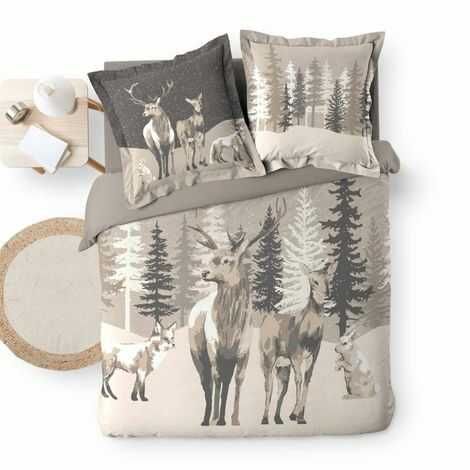 Sengetøj med kronhjort til king size dobbeltdyne