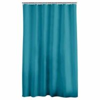 Turkis badeforhæng 180x200 med ringe til ophæng