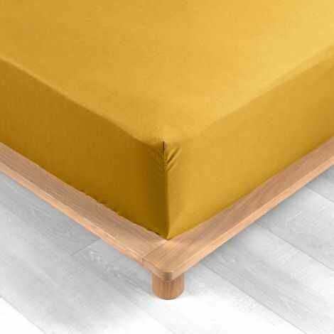 Gult glat lagen faconlagen  180x200 lagt på madras