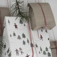 Dokumentgarn rød hvid 50 meter til  indpakning