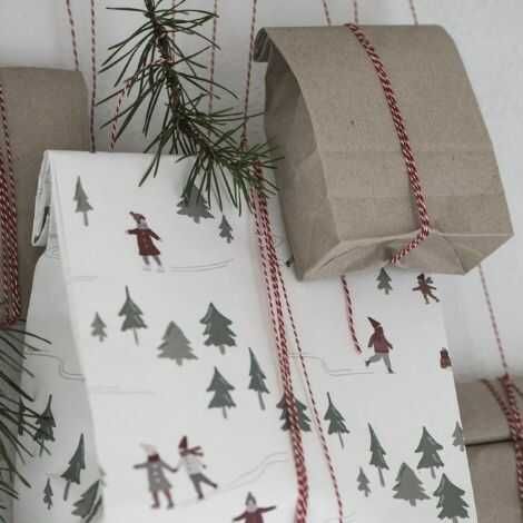 Dokumentgarn rød hvid 50 meter til  indpakning