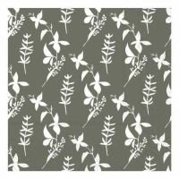 Mønstrede servietter mos grøn med hvide blade i papir til bordet 3 lags 20 stk pr pakke