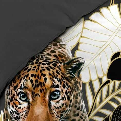 Nærbillede af sengetøj med leopard print 140x200