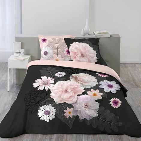 Blomstret flonel sengetøj 200x200