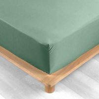 Grønt lagen 180x200 glat faconlagen med elastik i hjørner