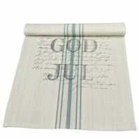 Juleløbere beige med tekst og striber