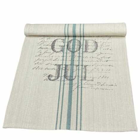 Juleløbere beige med tekst og striber