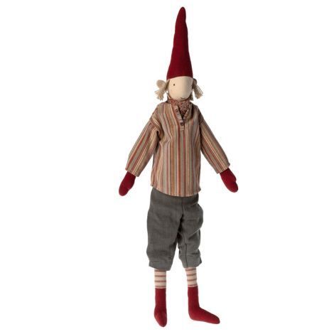 Maileg nisse maxi Lars i knæbukser og stribet skjorte fra 2023