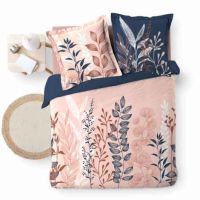 Sengetøj lyserød 240x220 cm. bomuld til dobbeltdyne