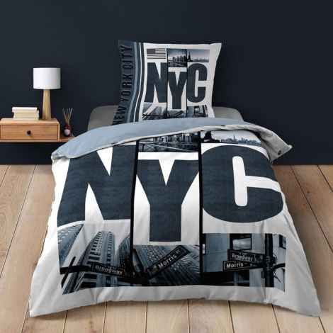 140x200 sengesæt i bomuld med new york city motiv