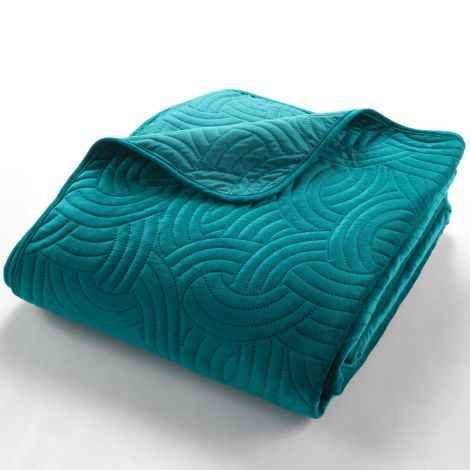 turkis Sengetæppe til dobbeltseng 220x240 cm. lavet i dejlig blød polyester, næsten som velour