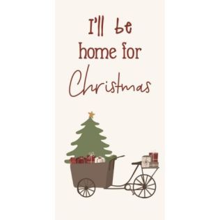 Servietter med tekst i papir 10x20 16 stk. i'ii be home for christmas