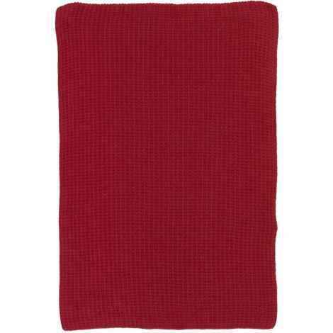 Røde håndklæder strikket