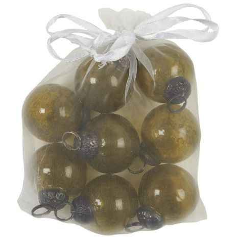 Grønne julekugler 8 stk. i pose små til dekoration