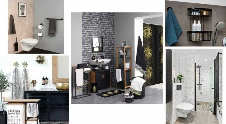 Inspiration til elegant atmosfære med sort badeværelsestilbehør på forskellige badeværelser - Fit 1200x1200