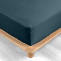 Mørke blåt faconlagen 180x200 cm glat