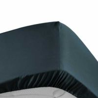 Mørke blåt faconlagen 180x200 med elastik i hjørnerne