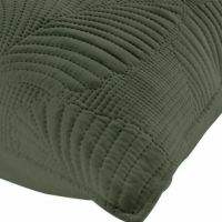 Pyntepudebetræk 60x60 mørkegrøn nærbillede af det syede mønster