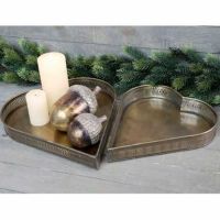 Hjerte til pynt og lys messing look lysfad