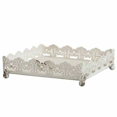 Serviet holder til bordet i hvid creme antik look