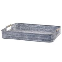 Bakke til servering i zink med træ håndtag fra chic antique
