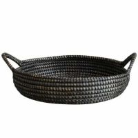 Rund kurv med hank i søgræs Ø 40 cm.