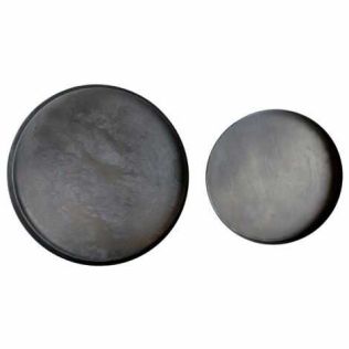 Rundt fad til lys antik sort ø 20 cm.