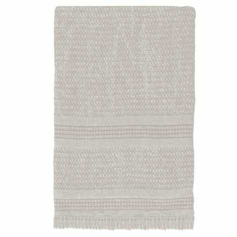 Hurtigtørrende badehåndklæde hammam i sand farvet med frynser fra Mette Ditmer i serien Bodrum