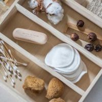 genanvendelige vatrondeller med andre bæredygtige ting til personlig pleje