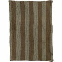 Mette Ditmer viskestykker elvira med stribe design i sand farver økologisk bomuld