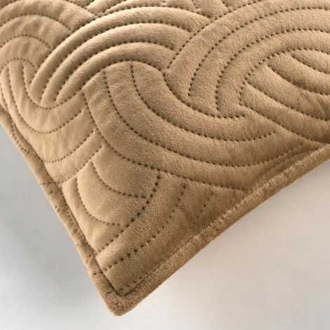 Nærbilled af pudebetræk 40x40 med syet mønster i selve materialet