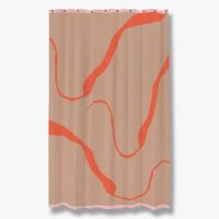 Flotte badeforhæng 150x200 nova arte sand og orange fra mette ditmer