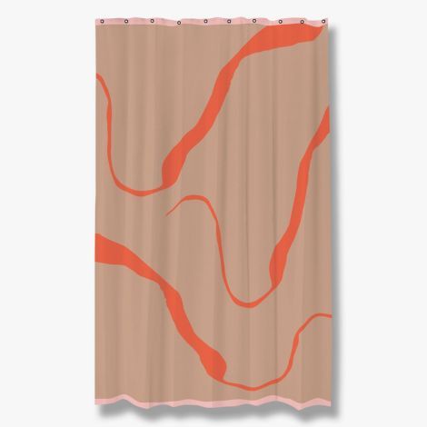 Flotte badeforhæng 150x200 nova arte sand og orange fra mette ditmer