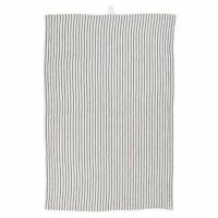 Ib Laursen viskestykker hvid og sort stribede i bomuld
