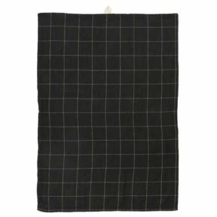 Sorte viskestykker med hvide streger som tern ren bomuld