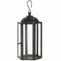 Udendørs lanterne lille sort til ophæng i træ eller parasol