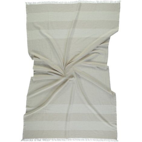 tyrkiske-hammam-handklaeder-beige-med råhvide striber og frynser