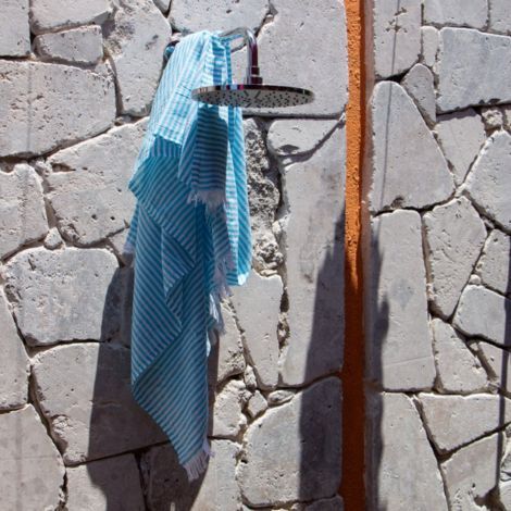stribede håndklæder hammam turkis 95x195 cm.
