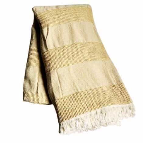 Gult sengetæppe 260x260 hammam tæppe