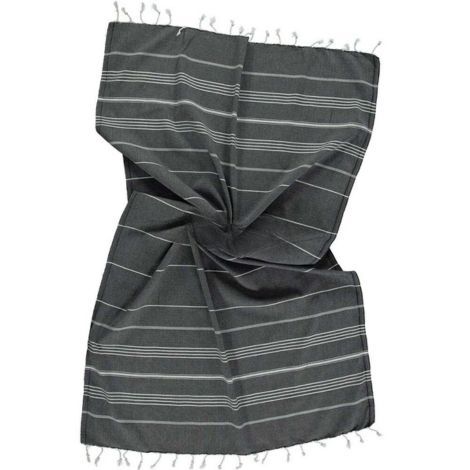 Tyrkisk sengetæppe sort og hvid 150x215 cm.