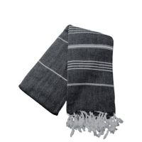 Tyrkisk sengetæppe sort og hvid hammam til enkeltseng